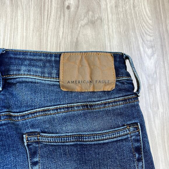 American Eagle Next level AirFlex Skinny Distressed blue Jeans Size W28 L30 - Picture 11 of 11